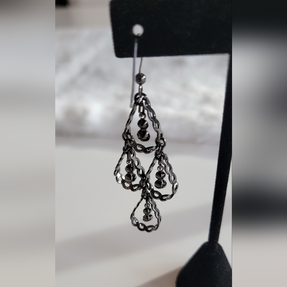 Dangle Earrings With Rhinestones - Picture 4 of 6